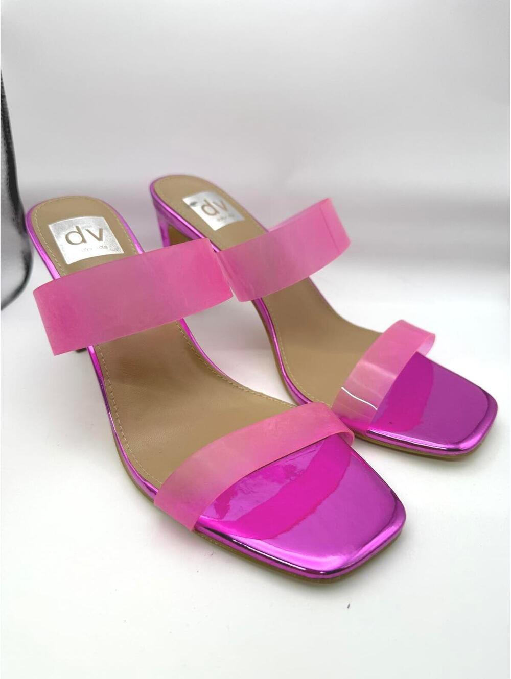 dv by Dolce Vita Pink Transparent Strap High Heel Sandals Size 8.5